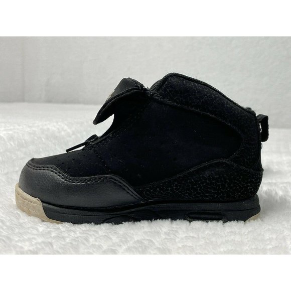 SHAQ Black Zip Up High Top Basketball Shoes 8 Tots - Picture 3 of 5